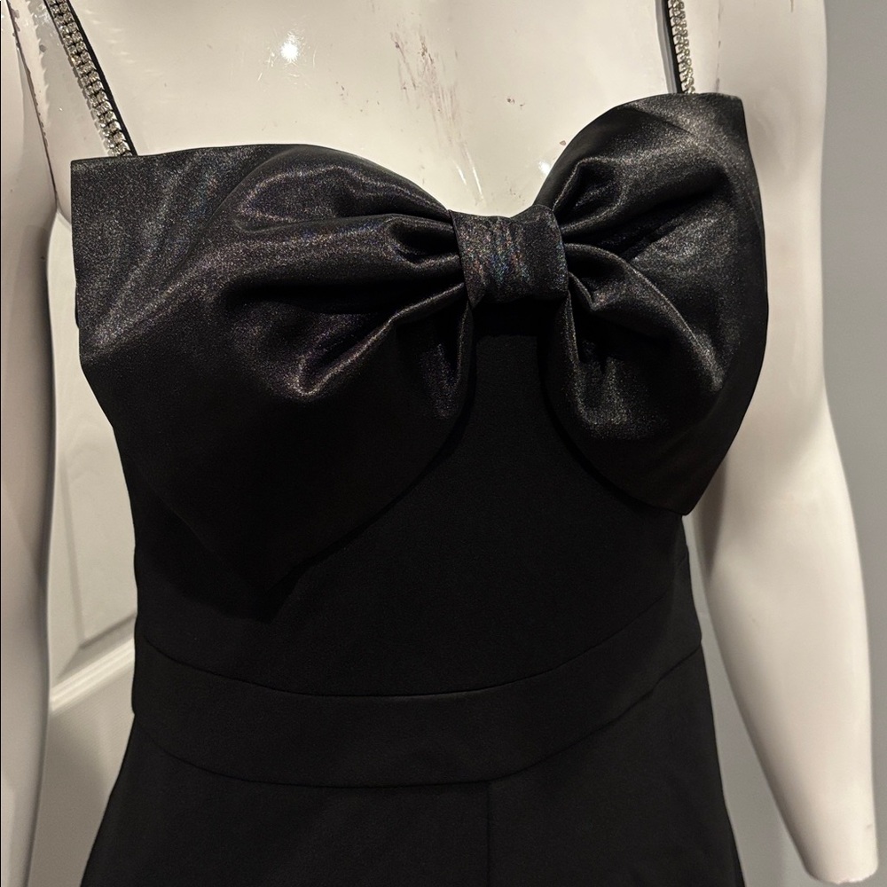 NWOT Eliza J rhinestone strap and bow detail jumpsuit - Picture 4 of 14